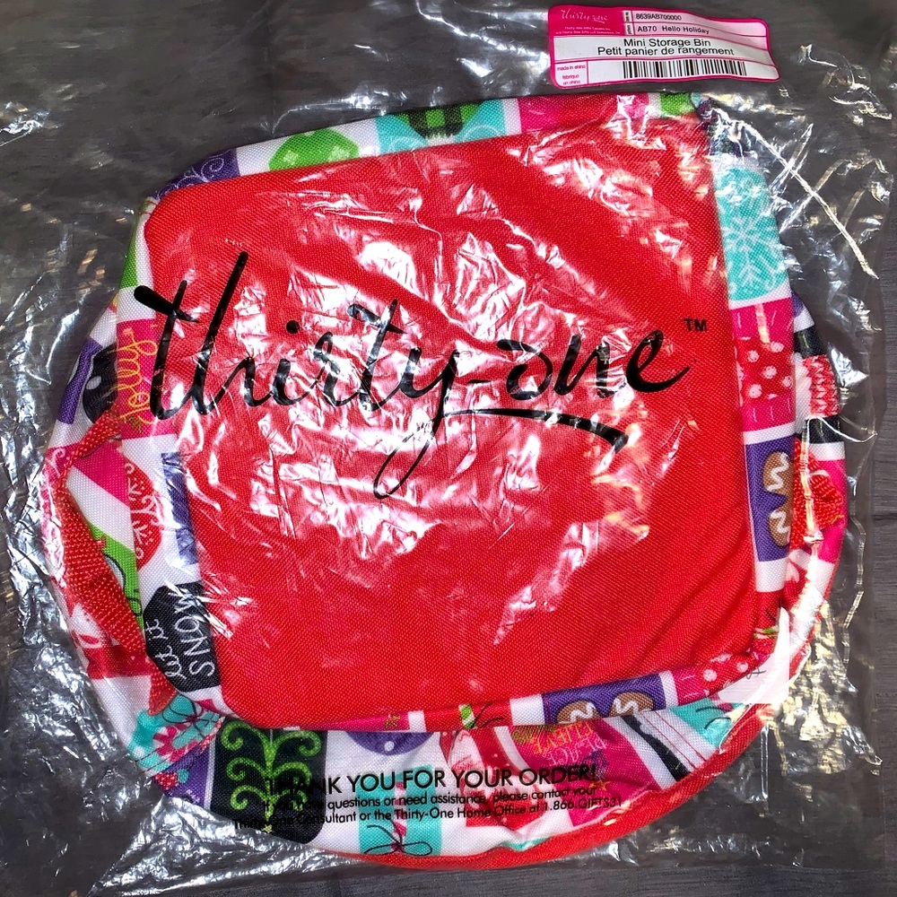 Thirty-One Mini Storage Bin in Hello Holiday